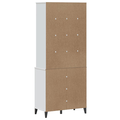 Highboard VIKEN Weiß 80x40x190 cm Massivholz Kiefer