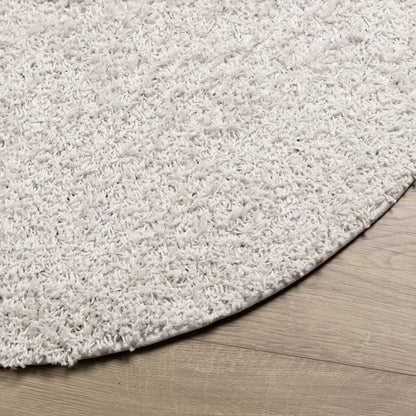 Teppich Shaggy Hochflor Modern Creme Ø 80 cm