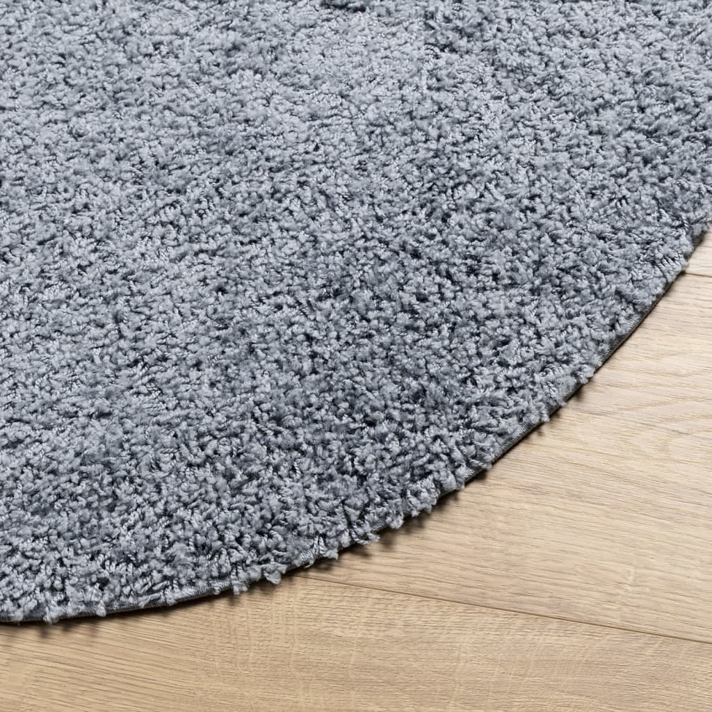 Shaggy-Teppich PAMPLONA Hochflor Modern Blau Ø 80 cm