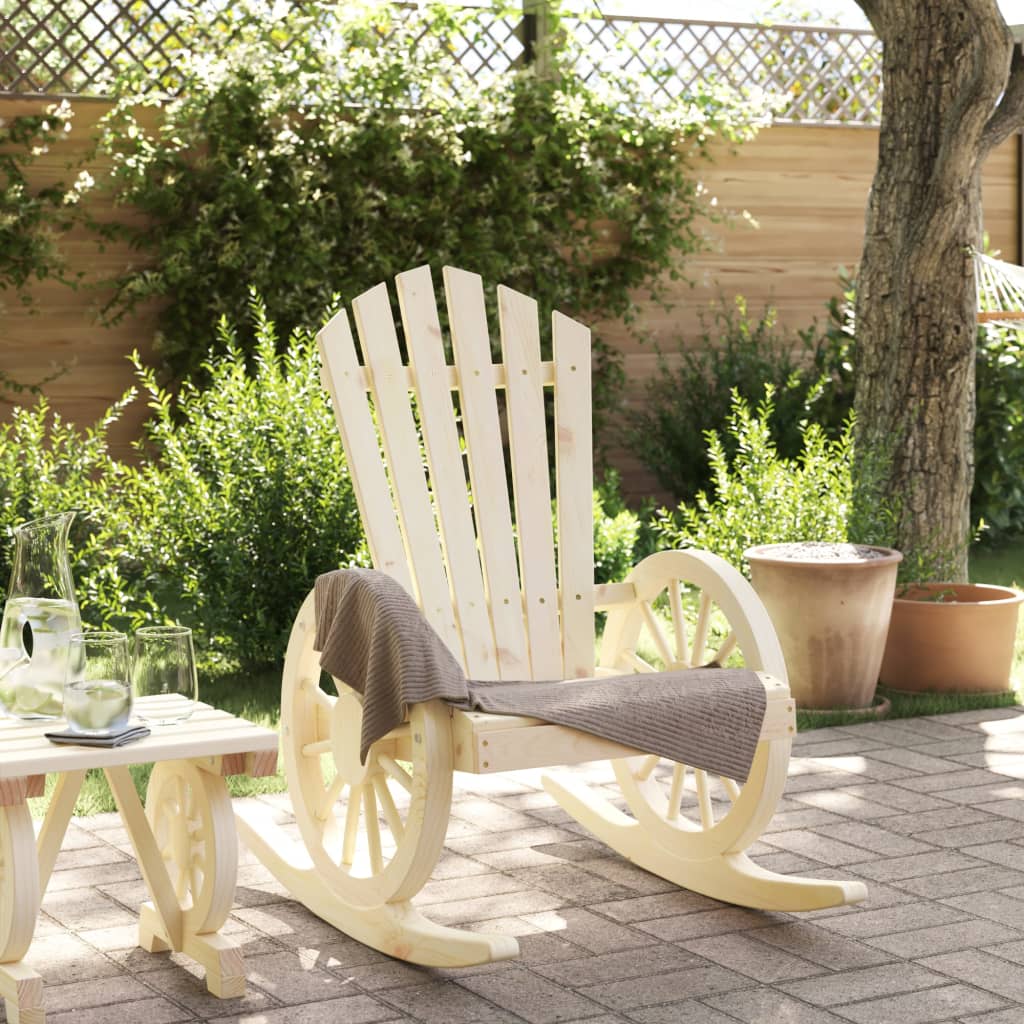 Chaise à bascule Adirondack en bois de sapin massif