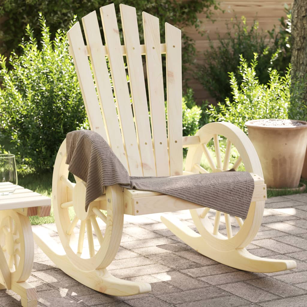 Chaise à bascule Adirondack en bois de sapin massif