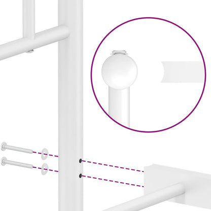 Bettgestell mit Kopf- und Fußteil Metall Weiß 80x200 cm