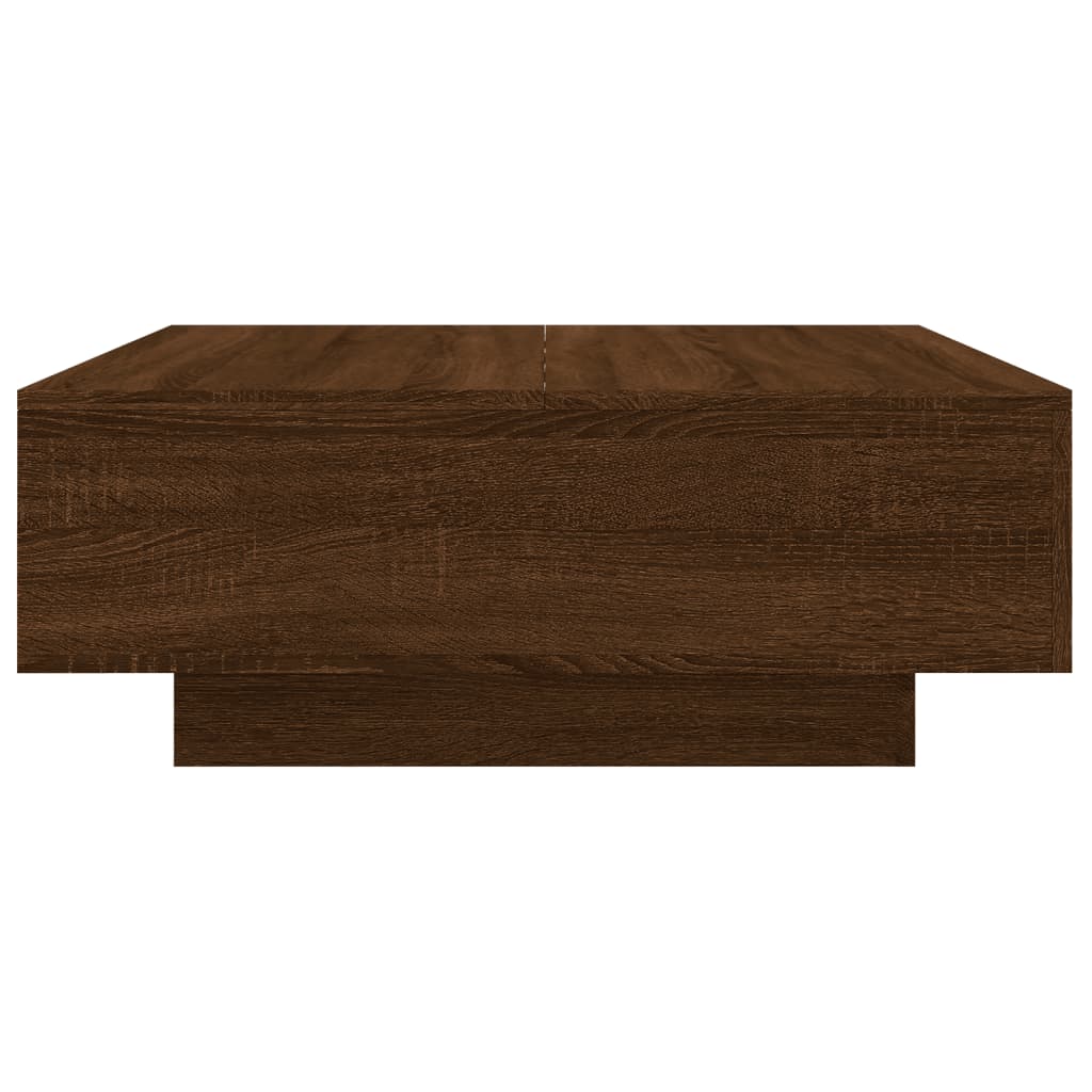 Mesa de centro aspecto roble marrón 80x80x31 cm de madera