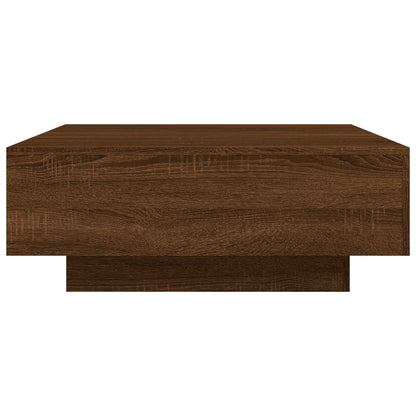 Mesa de centro aspecto roble marrón 80x80x31 cm de madera