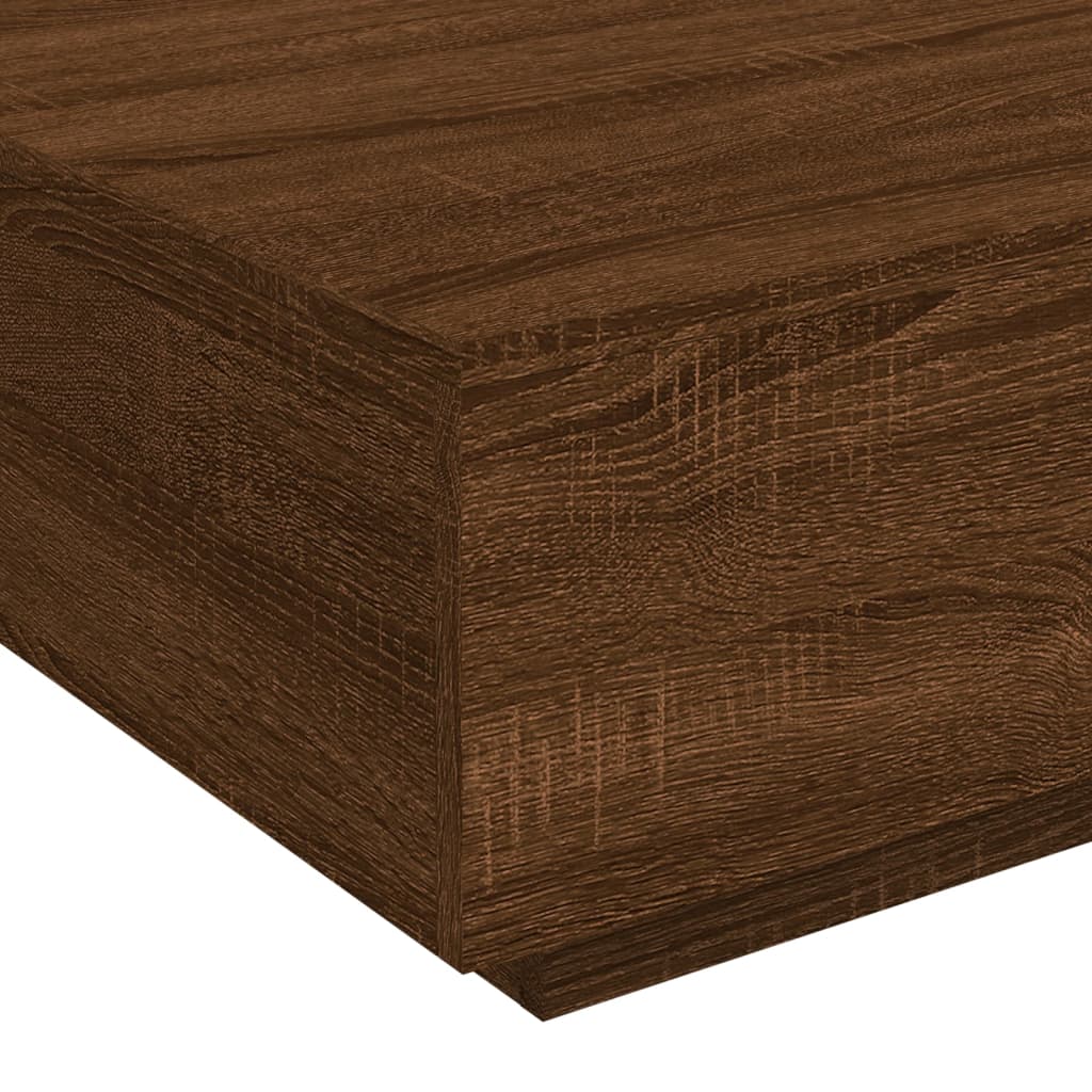 Mesa de centro aspecto roble marrón 80x80x31 cm de madera