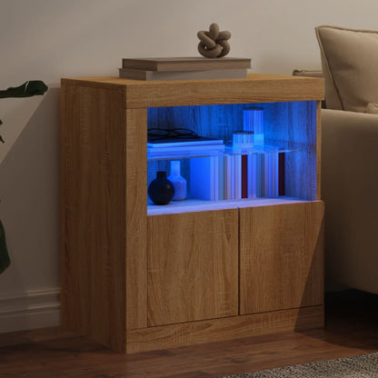 Sideboard mit LED-Leuchten Sonoma-Eiche 60,5x37x67 cm