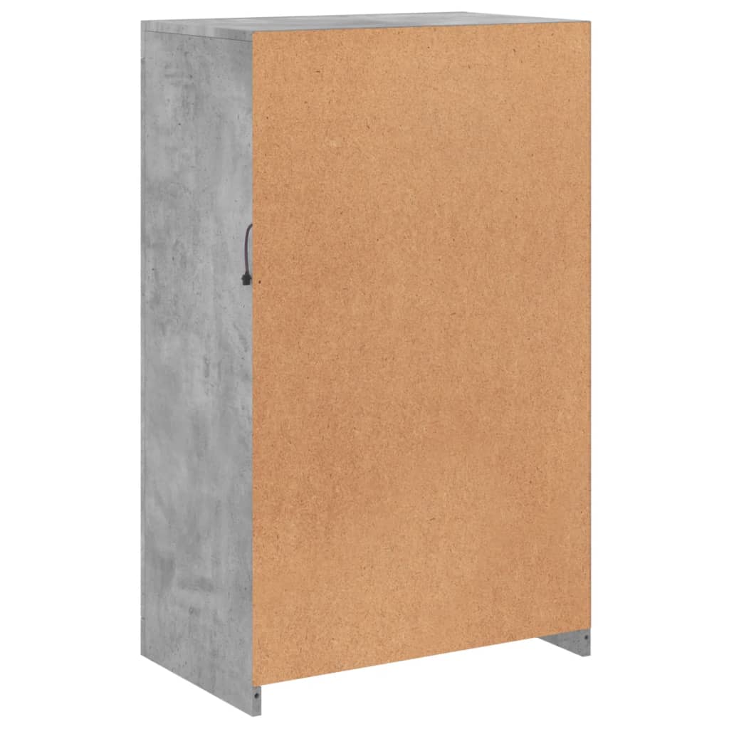 Armoire latérale avec lumières LED en matériau bois gris béton