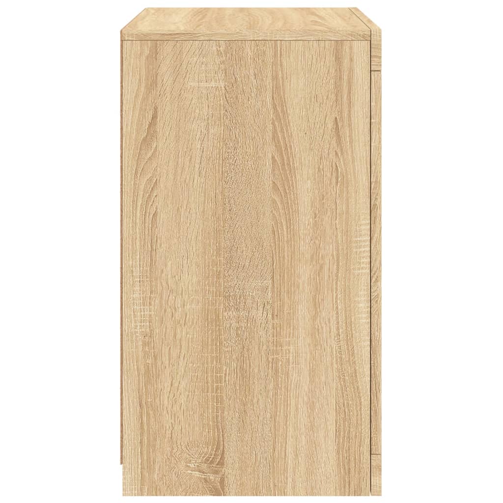 Armoire latérale avec lumières LED en bois de chêne Sonoma