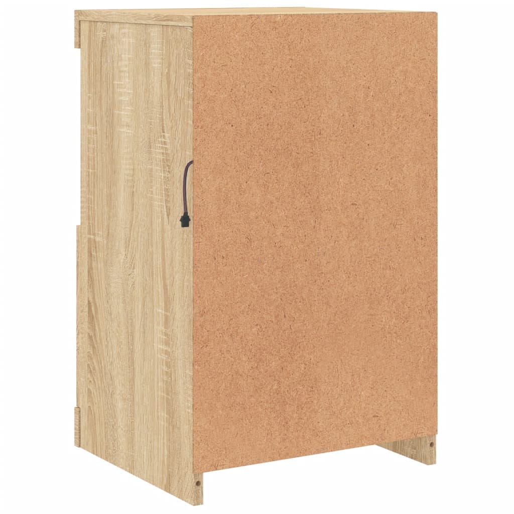 Armoire latérale avec lumières LED en bois de chêne Sonoma