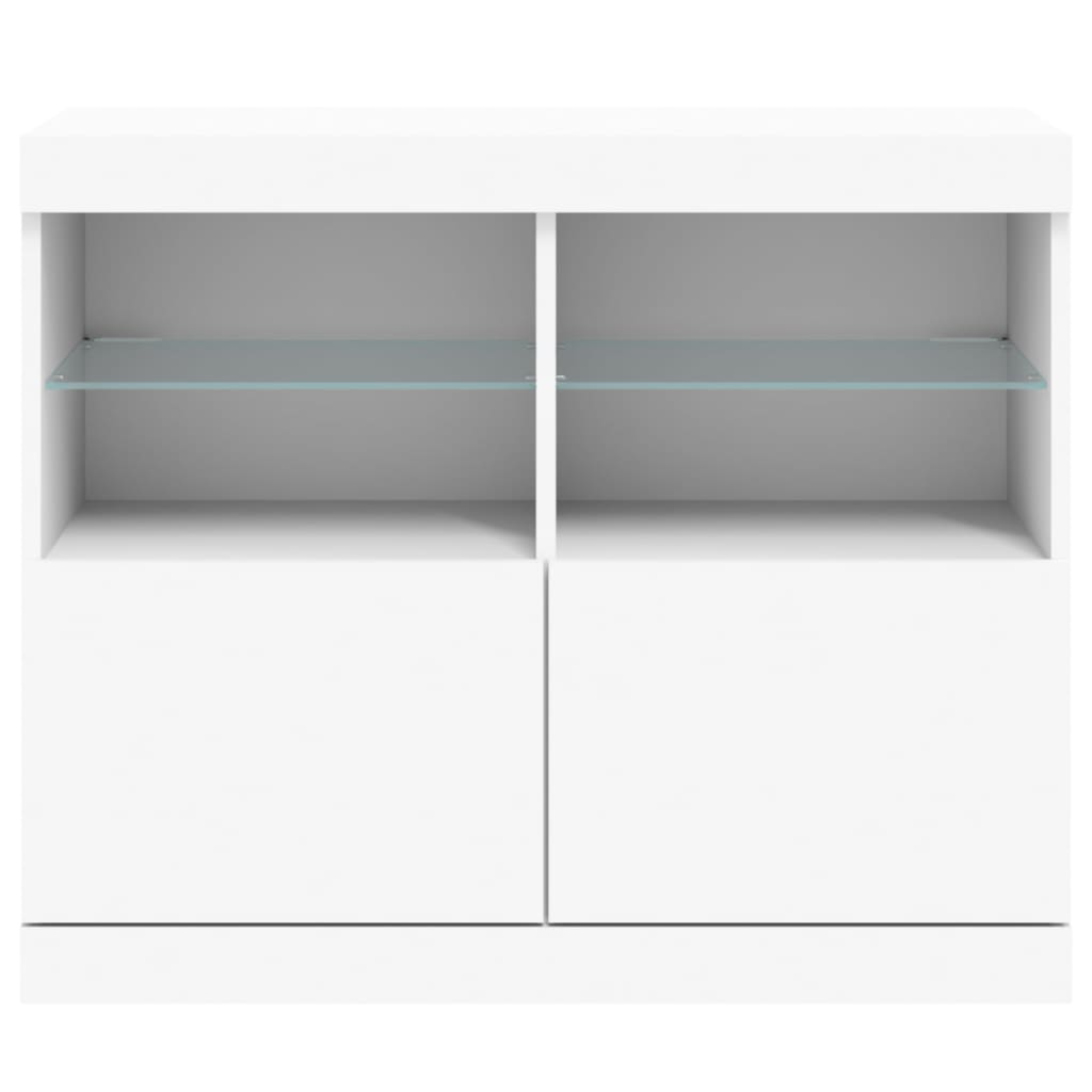 Sideboard mit LED-Leuchten Weiß 81x37x67 cm