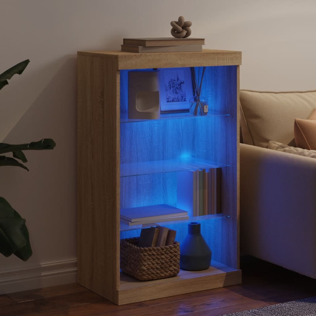 Buffet avec lumières LED Chêne Sonoma 60,5x37x100 cm