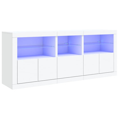 Aparador con luces LED blanco 162x37x67 cm