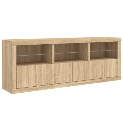 Buffet avec lumières LED Chêne Sonoma 181,5x37x67 cm