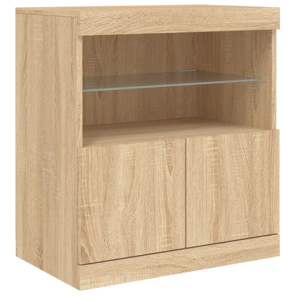 Buffet avec lumières LED Chêne Sonoma 181,5x37x67 cm