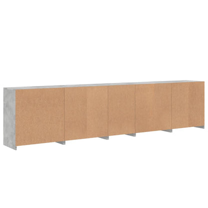 Sideboard mit LED-Leuchten Betongrau 283x37x67 cm