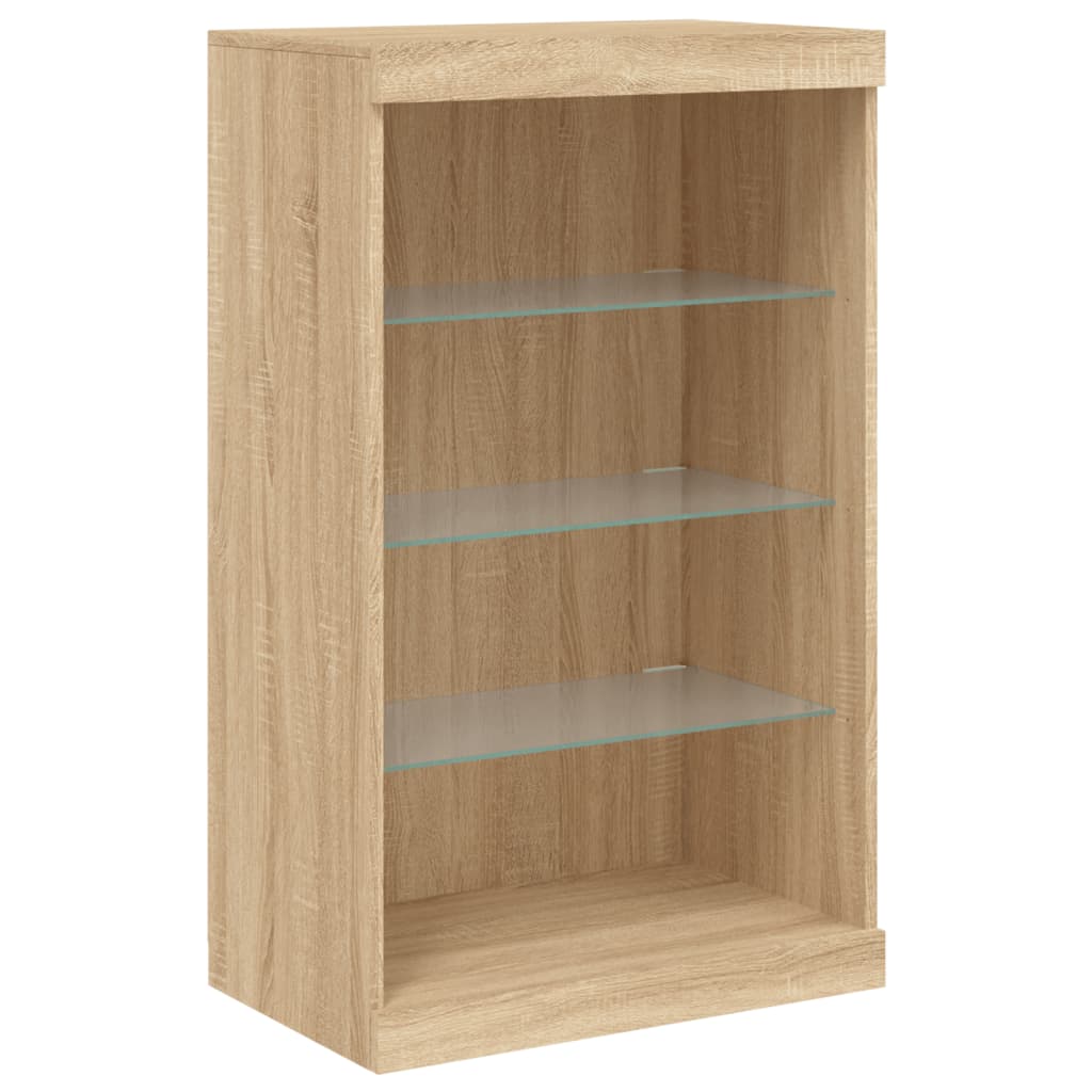 Sideboards mit LED-Leuchten 3 Stk. Sonoma-Eiche Holzwerkstoff