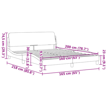 Bettgestell ohne Matratze Schwarz 160x200 cm Stoff