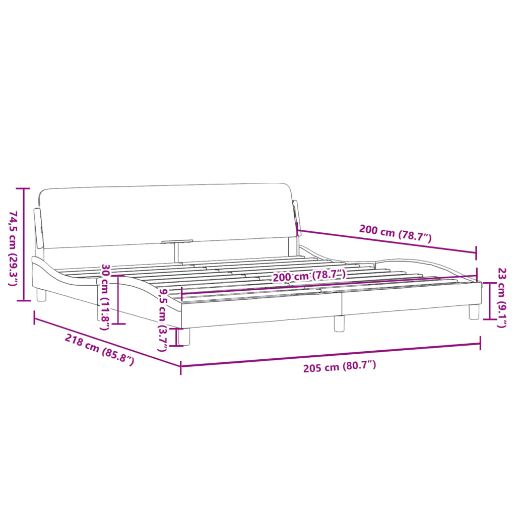 Bettgestell ohne Matratze Schwarz 200x200 cm Stoff