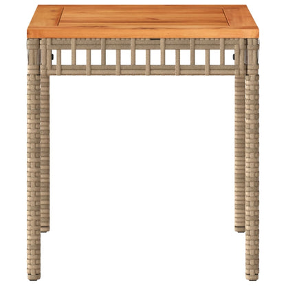 Garten-Couchtisch 38x38x42 cm Poly Rattan Akazienholz