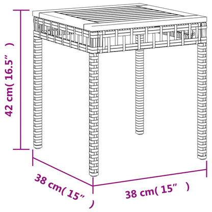 Garten-Couchtisch 38x38x42 cm Poly Rattan Akazienholz