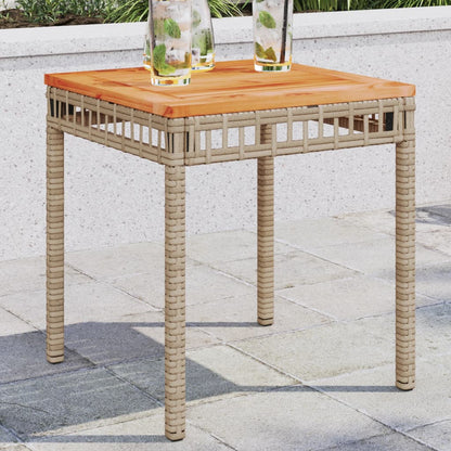 Garten-Couchtisch 38x38x42 cm Poly Rattan Akazienholz