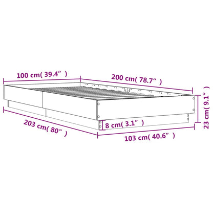 Bettgestell Weiß 100x200 cm Holzwerkstoff