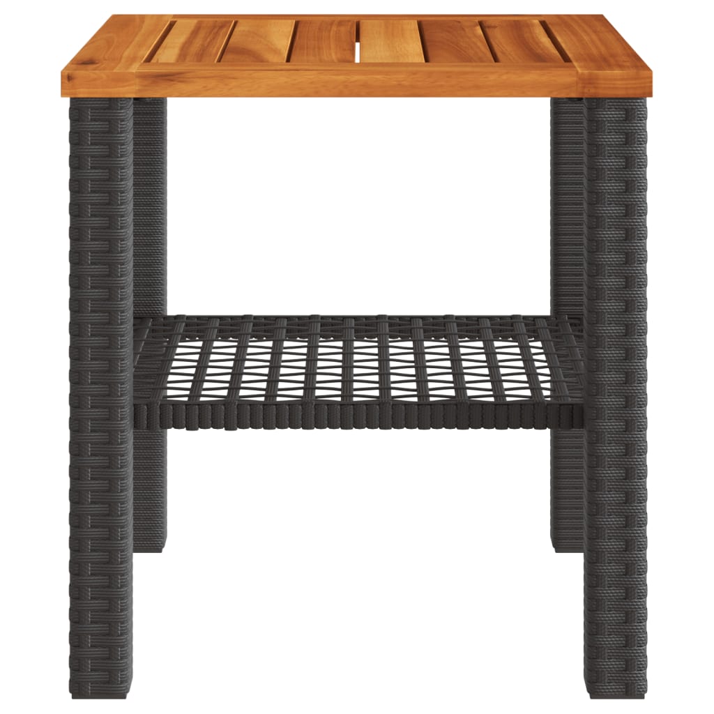 Garten-Couchtisch 40x40x42 cm Poly Rattan Akazienholz