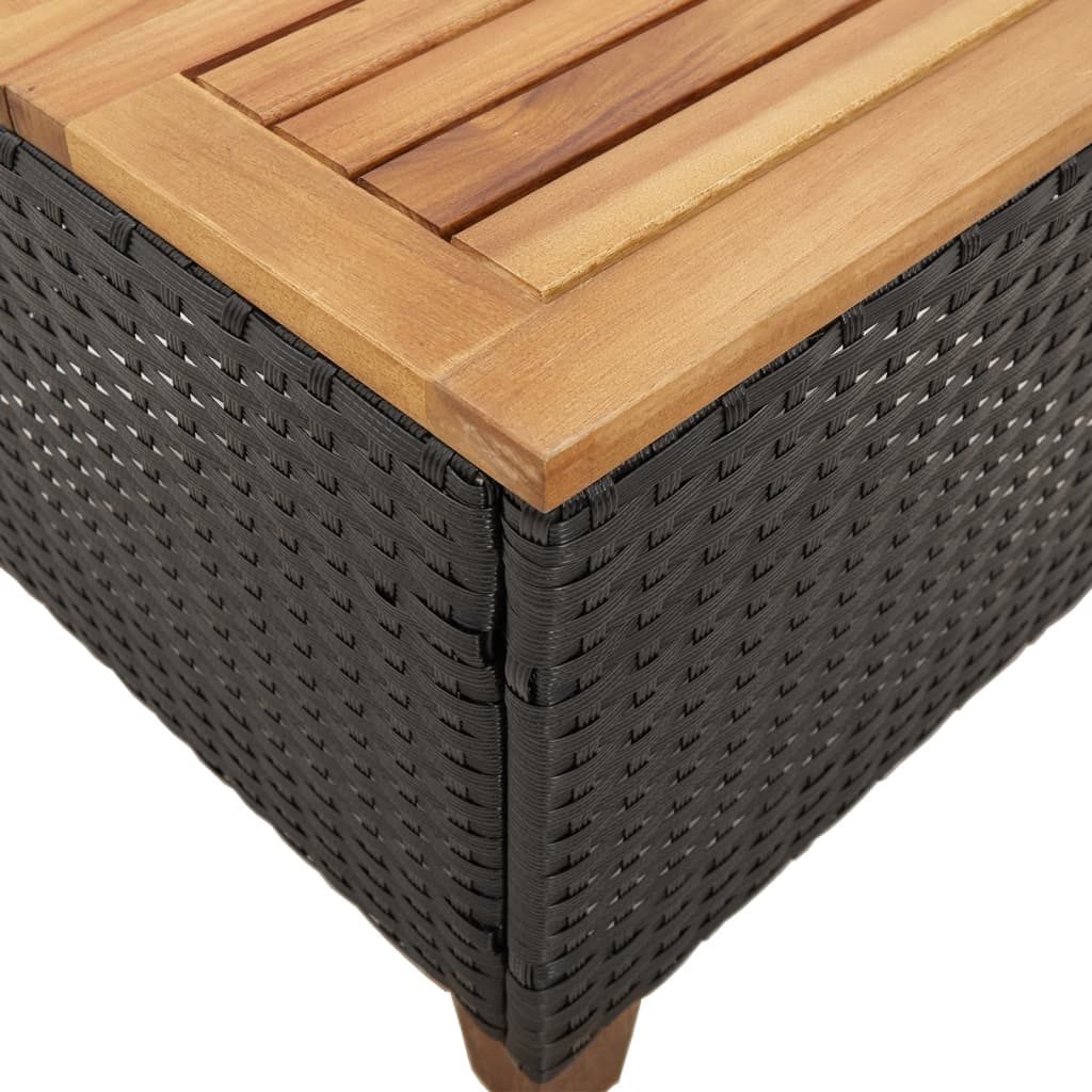 Garten-Couchtisch 45x45x37 cm Poly Rattan Akazienholz