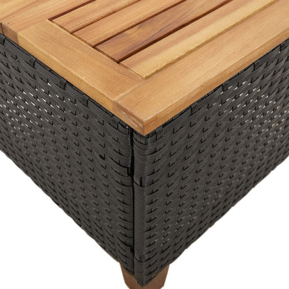 Garten-Couchtisch 45x45x37 cm Poly Rattan Akazienholz