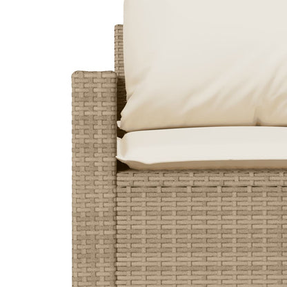 4-tlg. Garten-Sofagarnitur mit Kissen Beige Poly Rattan