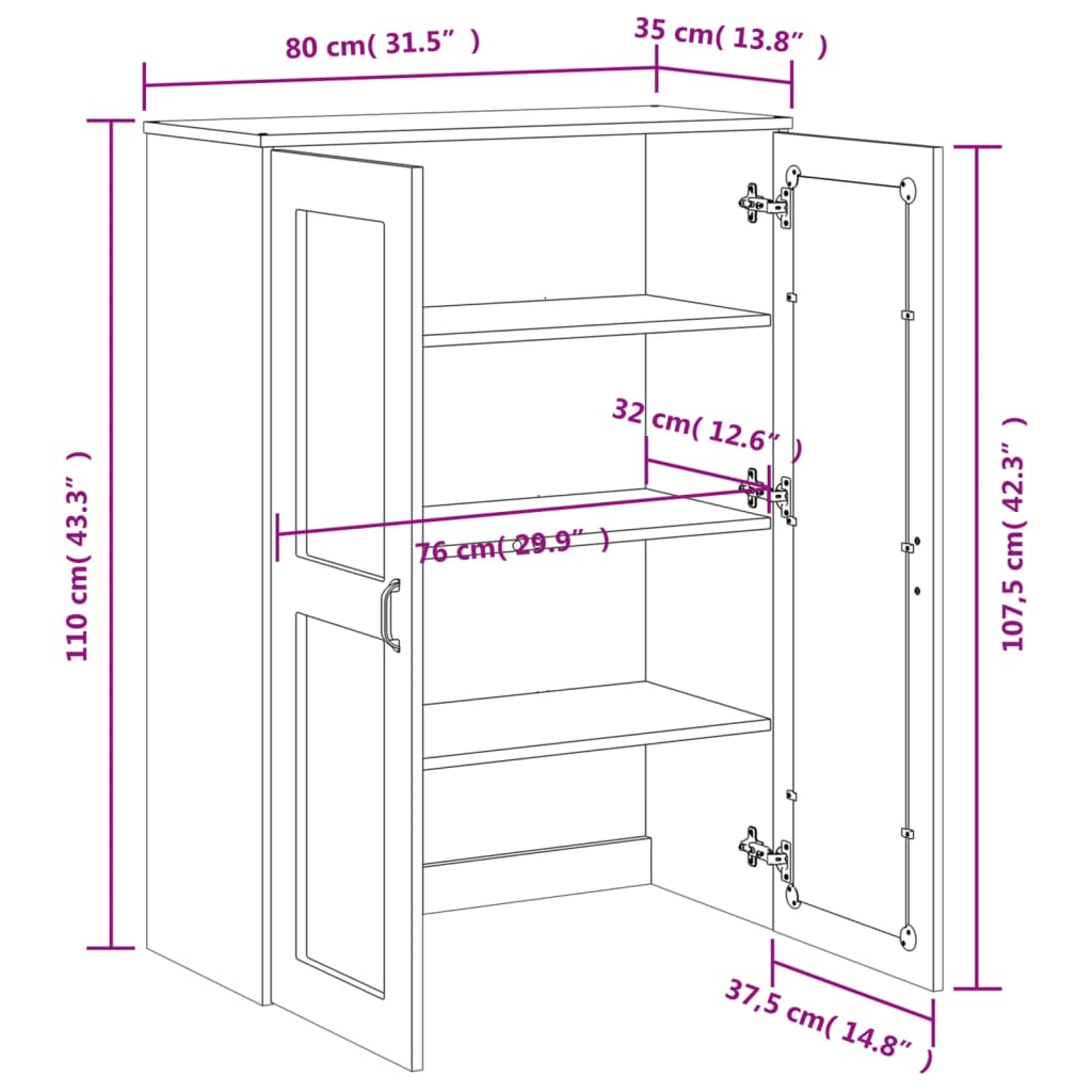 Fixation pour buffet haut VIKEN en bois blanc