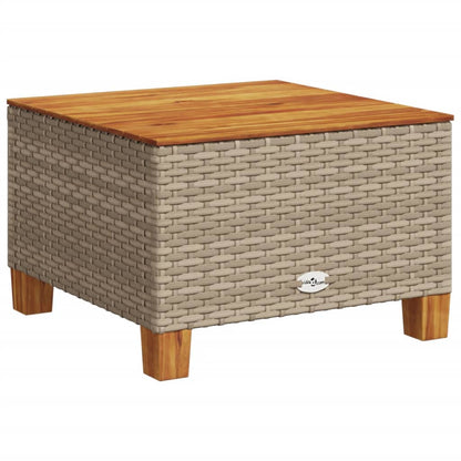 Garten-Couchtisch  55x55x36 cm Poly Rattan Akazienholz