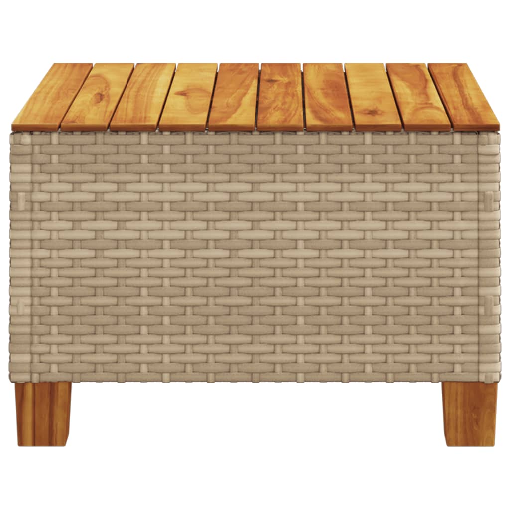 Garten-Couchtisch  55x55x36 cm Poly Rattan Akazienholz