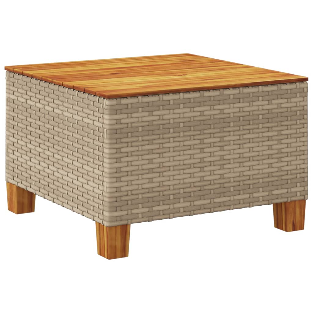 Garten-Couchtisch  55x55x36 cm Poly Rattan Akazienholz