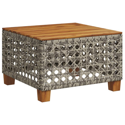 Garten-Couchtisch55x55x36 cm Poly Rattan Akazienholz