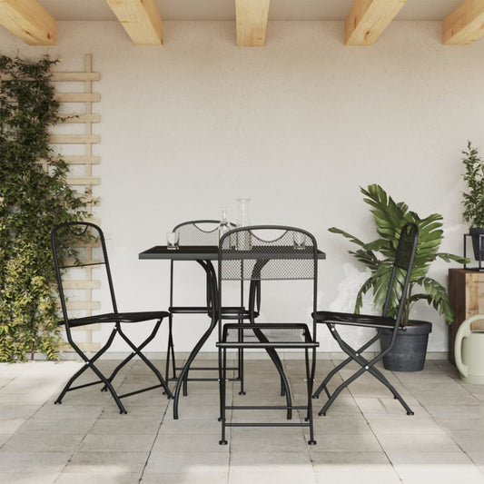 5 pièces. Groupe repas de jardin en maille expansée anthracite