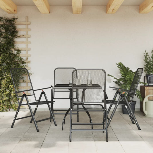 5 pièces. Groupe repas de jardin en maille expansée anthracite