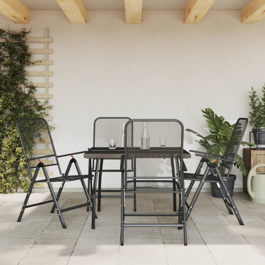 5 pièces. Groupe repas de jardin en maille expansée anthracite