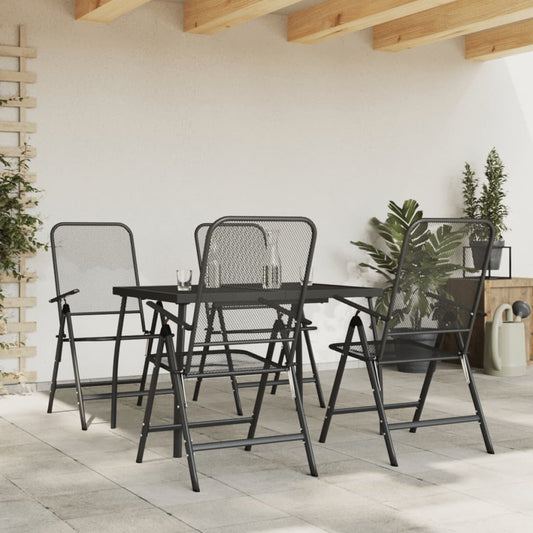 5 pièces. Groupe repas de jardin en maille expansée anthracite