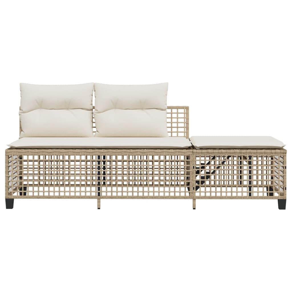 3-tlg. Garten-Ecksofa-Set mit Kissen Beige Poly Rattan