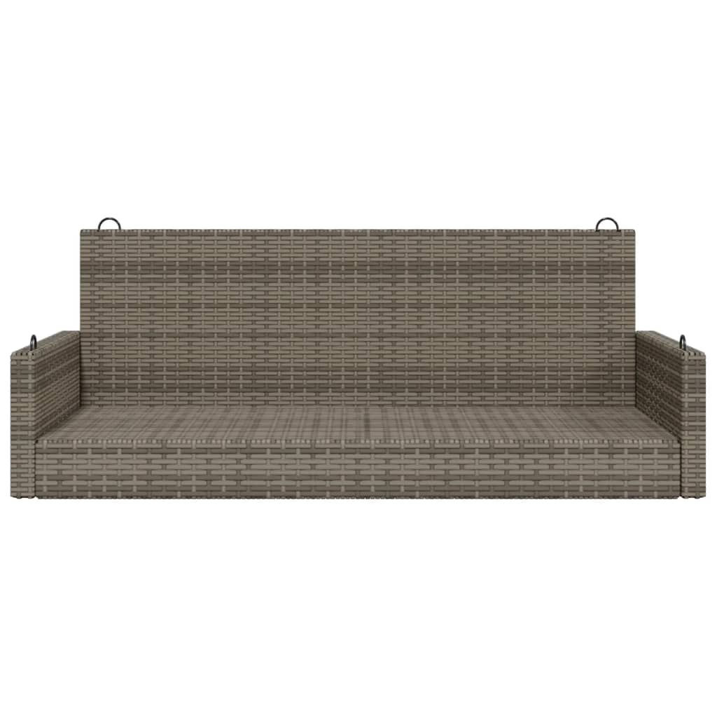 Hängebank Grau 119x56x48 cm Poly Rattan