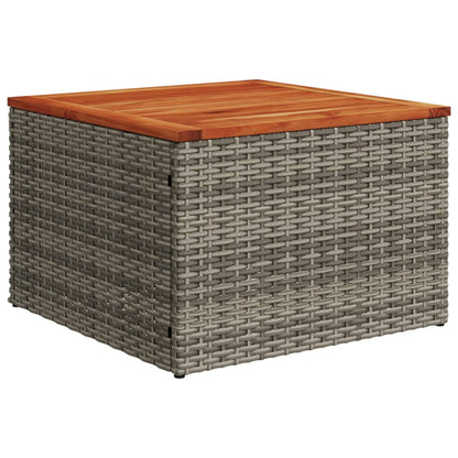 Garten-Couchtisch  55x55x37 cm Poly Rattan und Akazienholz