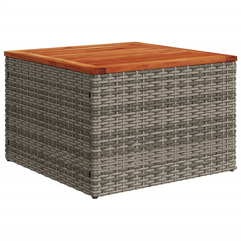 Garten-Couchtisch  55x55x37 cm Poly Rattan und Akazienholz