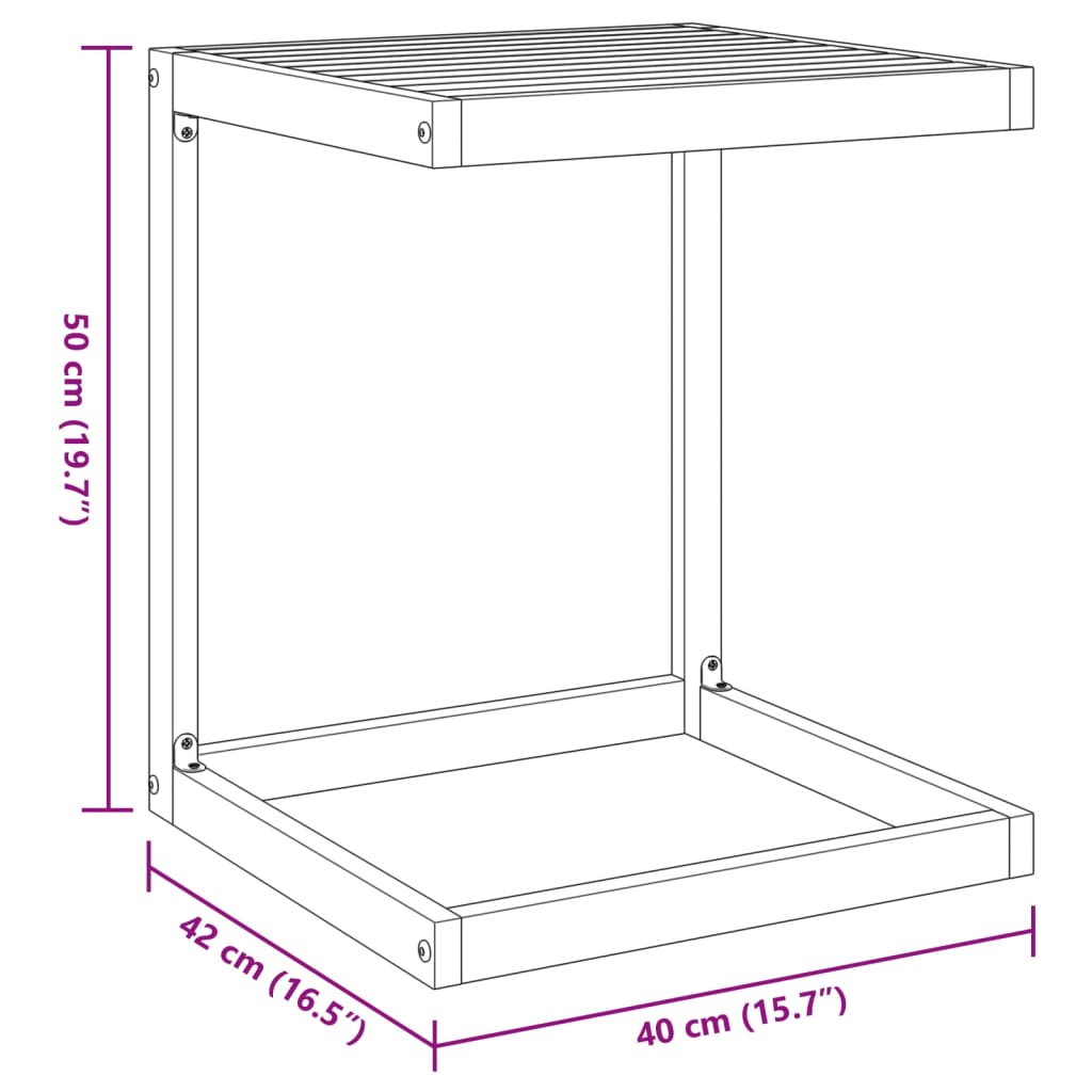 C-Tisch 42x40x50 cm Massivholz Akazie