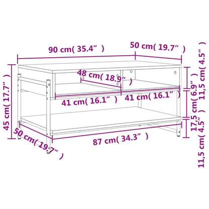 Couchtisch Braun Eichen-Optik 90x50x45 cm Holzwerkstoff