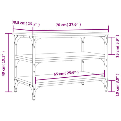 Banc à chaussures aspect chêne marron 70x38,5x49 cm matériau bois