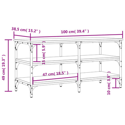 Schuhbank Schwarz 100x38,5x49cm Holzwerkstoff