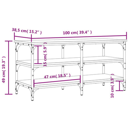 Schuhbank Räuchereiche 100x38,5x49 cm Holzwerkstoff