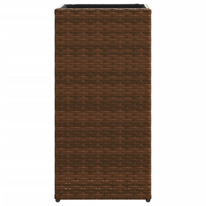 Pflanzkübel 2 Stk. Braun 30x30x60 cm Poly Rattan