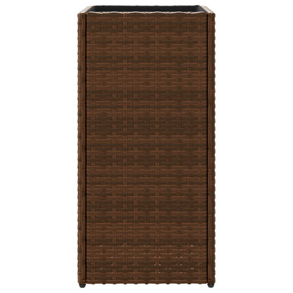 Pflanzkübel 2 Stk. Braun 30x30x60 cm Poly Rattan